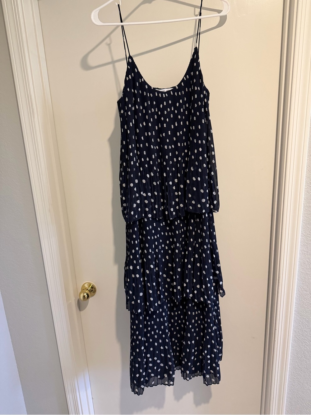 SAMSOE Navy Polka Dot Tiered Maxi Dress